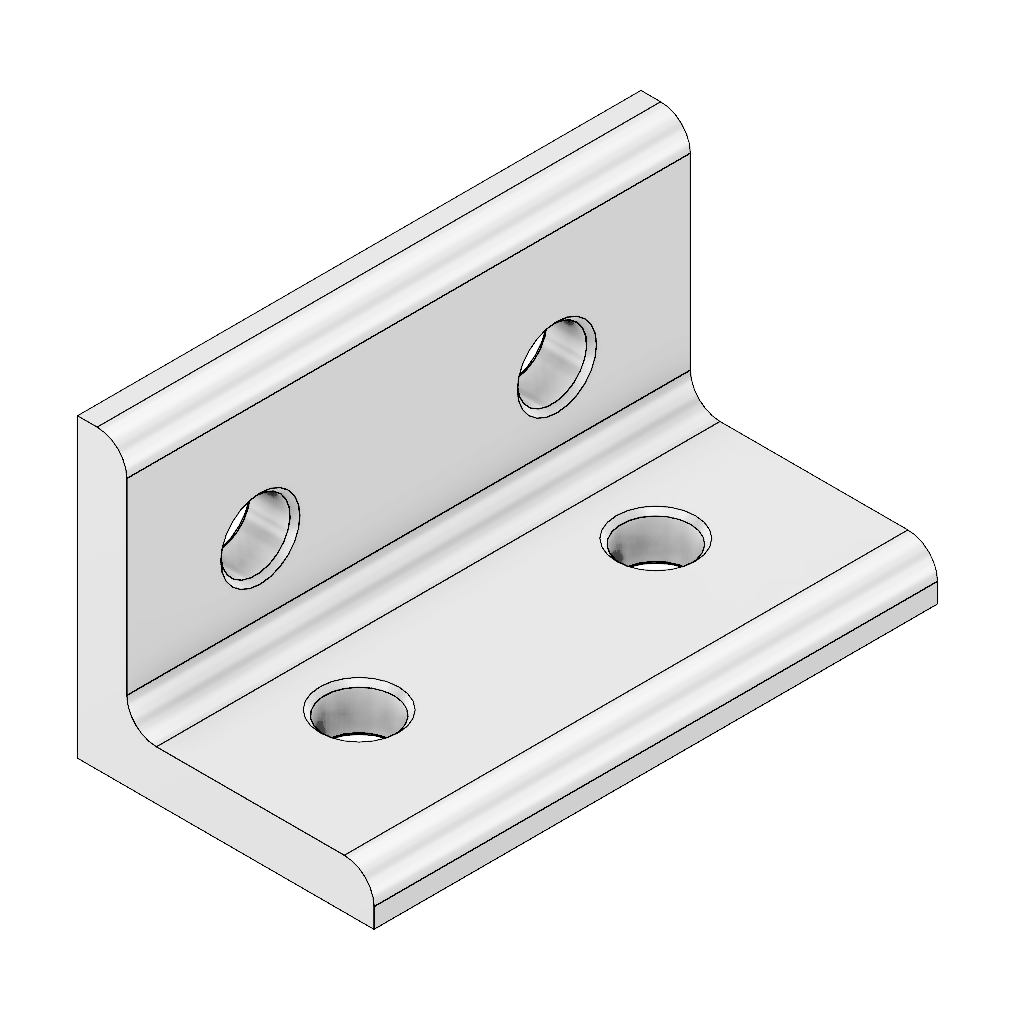 MODULAR SOLUTIONS ANGLE BRACKET 30MM TALL X 60MM WIDE W/ HARDWARE